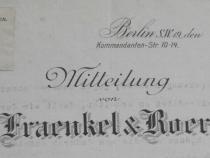 Briefkopf &amp;quot;Fraenkel und Roer“, Weißwaren Konfektion; Foto aus Privatbesitz