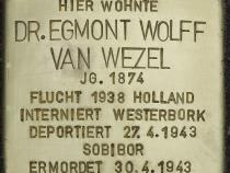 Stolperstein Dr. Egmont Wolff van Wezel © H. J. Hupka