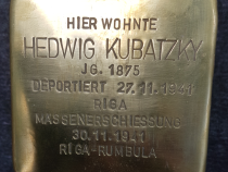 Stolperstein Hedwig Kubatzky © Initiative